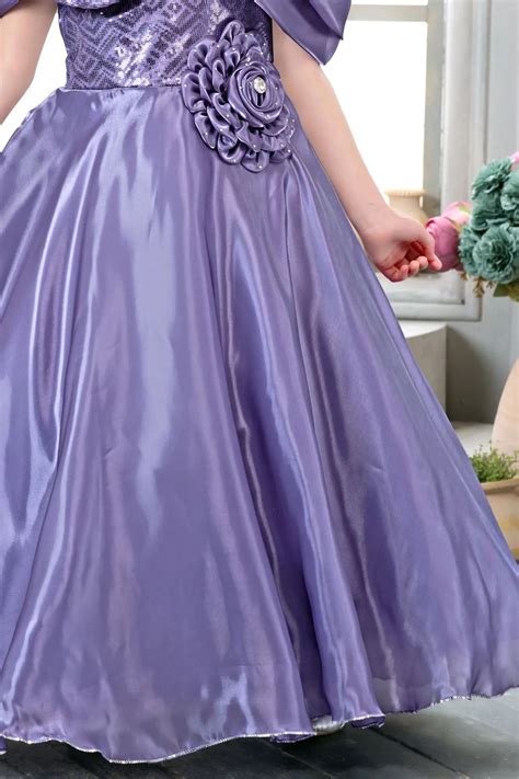 Purple Sequin Embellished Princess Gown For Girls – Lagorii Kids