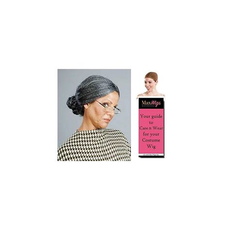 Buy Old Lady Psycho color MIXED GREY - Enigma Wigs Mom Pulled Back Bun ...