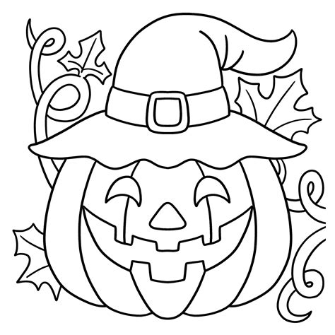 Premium Vector | Pumpkin Halloween Coloring Page for Kids