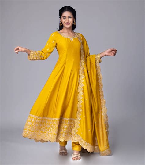 Bright Yellow Festive Anarkali Set