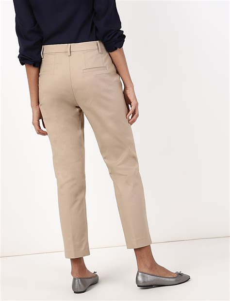 Buy Cotton Mix Plain Regular Fit Trouser at Marks & Spencer