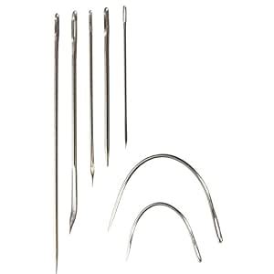 Tiny Deal Heavy Duty Hand Sewing Needles Kit 7 Piece Set of Curved and ...