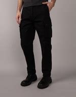 Buy American Eagle Men Black Flex Lived-In Cargo Pant Online - 39829567