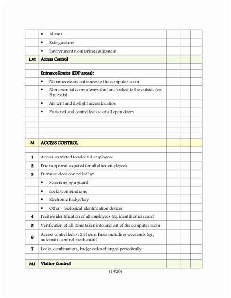 Image result for Building Security Checklist Template