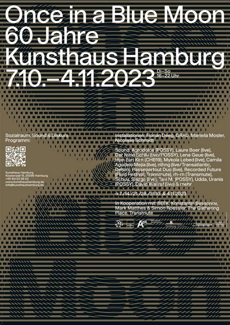 Eröffnung: Once in a Blue Moon, Kunsthaus Hamburg, 7 October