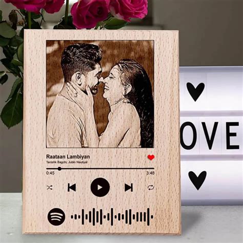 Order Personalized Spotify Engraved Wooden Photo Frame for Couple ...