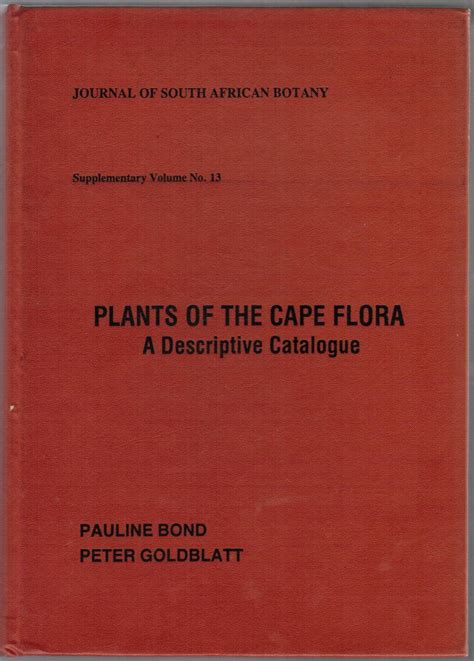 Buy s of the Cape flora: A descriptive catalogue (Journal of South ...