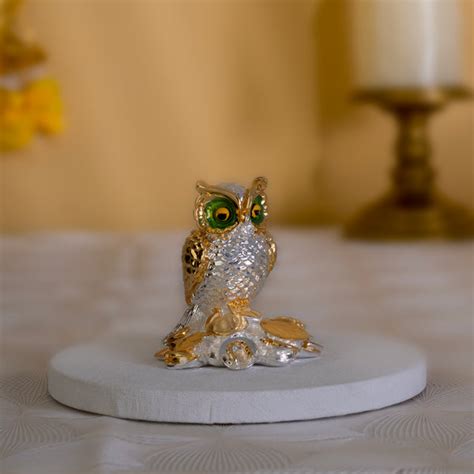 Vastu Owl | Gold & Silver-Plated Symbol of Wisdom | 3 Inches – Nirvaan Arts