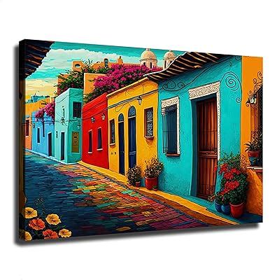 ISKADO Mexican Village Wall Art Print, Unframed, 18 India | Ubuy