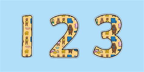 Goldilocks and the Three Bears Themed Display Numbers