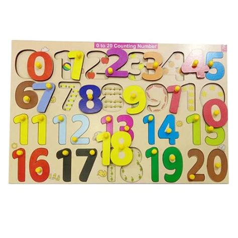Buy Wooden 0-20 Numbers Educational Knob Tray (1-3 Years) on Snooplay India