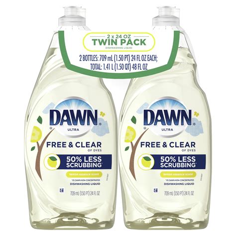 Dawn Free & Clear Dishwashing Liquid Dish Soap, Lemon Essence, 24 fl oz ...