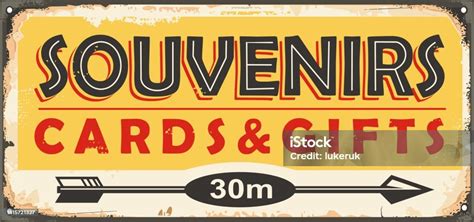 Souvenir Shop Retro Sign Board Design Stock Illustration - Download ...