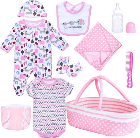 Amazon.com: Babyfere 10-Piece Reborn Baby Doll Clothes & Accessories ...
