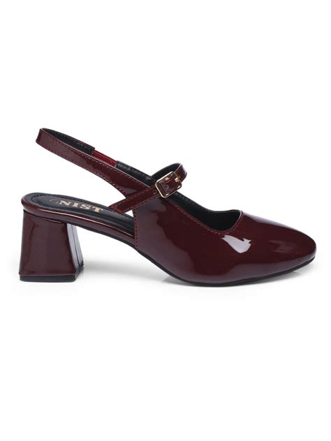 GNIST Structured Round Toe Cherry Block Heel – Gnist Footwear