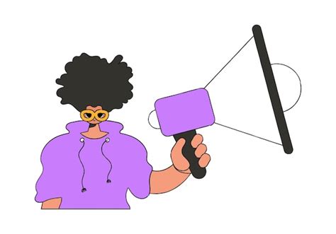 The guy holds a megaphone in his hands personnel search | Premium Vector