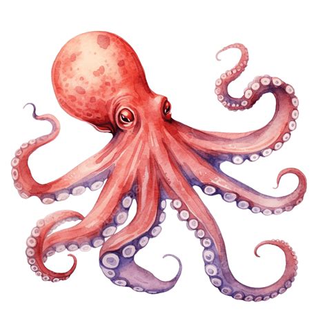 Octopus Watercolor Sea Animal Clip Art, Octopus, Animal, Sea PNG ...