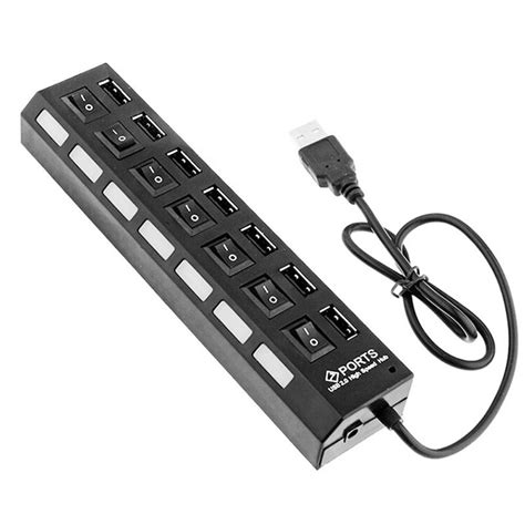 High Speed 7 Ports USB Hub 480 Mbps USB 2.0 Hub On/Off Switch Hub USB ...