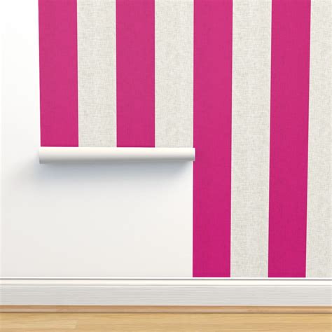 Medium scale Barbie pink stripe on a Wallpaper | Spoonflower