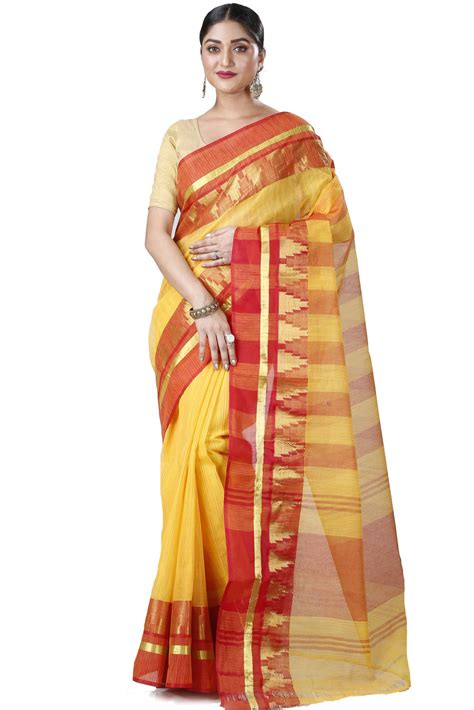 Red Pure Cotton Vrinda Tant Saree (1095 )