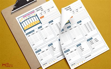 Infant daily report free printable - Free Printables Online