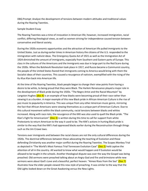 Image result for DBQ Essay Examples