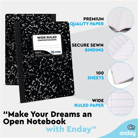 Snapklik.com : Composition Notebook Wide Ruled