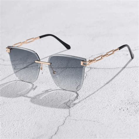 Frameless Trimming Metal Hollow Gradient Sunglasses – Viexta