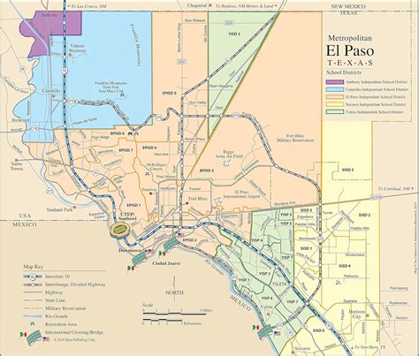 Amazon.com: Metropolitan El Paso Texas School districts Map Parent ...