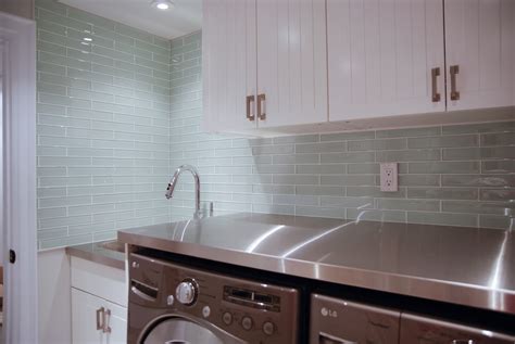Glass Tile Laundry Room Backsplash - Rambling Renovators