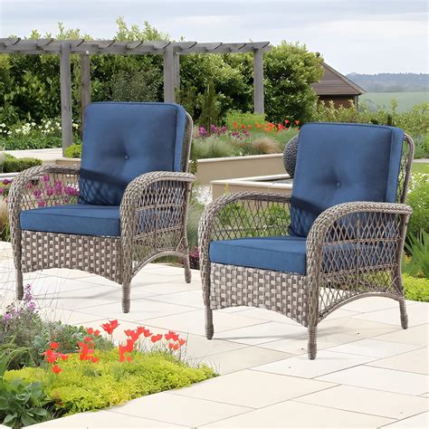 Amazon.com : MeetLeisure Wicker Patio Chairs Set of 2 - Outdoor Rattan ...