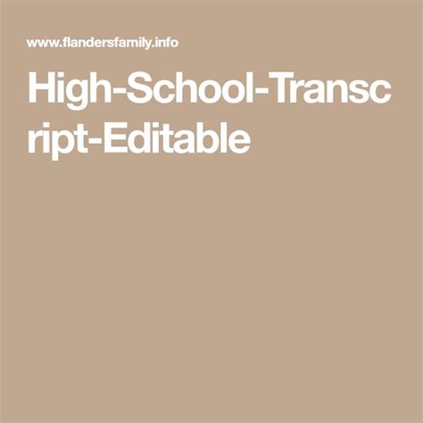 Image result for Editable High School Transcripts