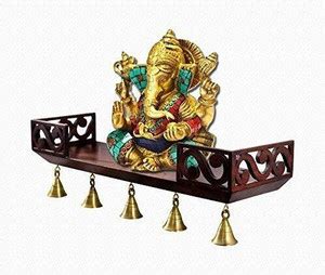 RAG Solutions woden wall temple with bells Wooden Wall Shelf (Number of ...