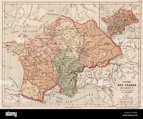FRANKISH EMPIRE/Kingdom under Dagobert I. Francia Frankia. Clovis, 1880 map Stock Photo - Alamy