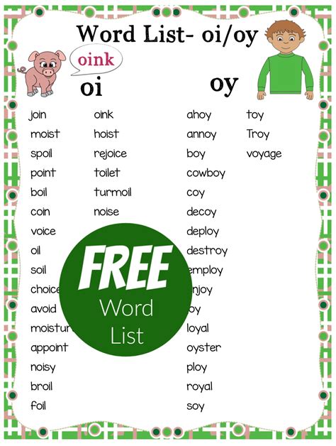 Words That End In Oy - Printable Calendars AT A GLANCE