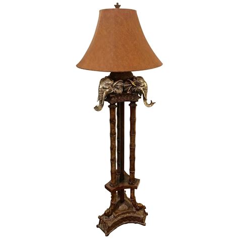 Incredible Faux Bamboo Elephant Motife Maitland Smith Floor Lamp For ...