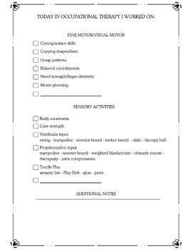 Image result for Occupational Therapy Daily Note