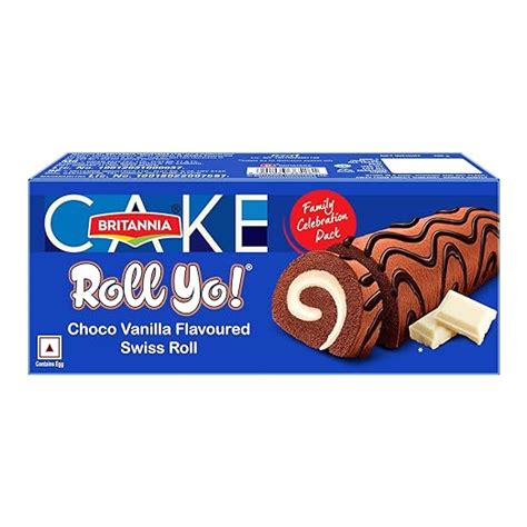 Britannia Cake Roll Yo ! Swiss Roll Choco Vanilla Family Pack - 165g ...