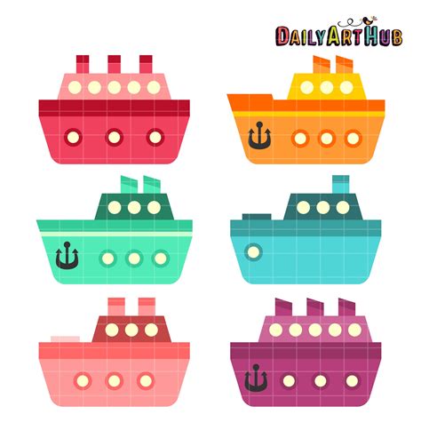 Cute Boats Clip Art Set – Daily Art Hub // Graphics, Alphabets & SVG