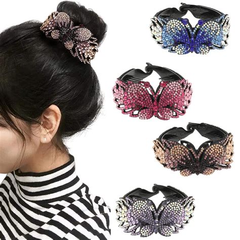 Amazon.com : Rhinestone Hair Clip for Women - 4Pack Half-balloon Nest ...