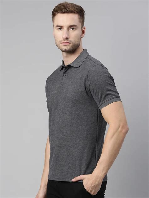 Carbon Grey Melange Polo T-shirt – UnderHood