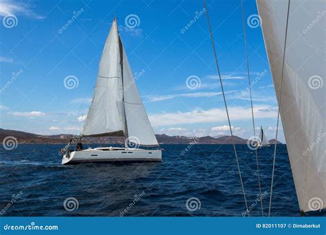 Sailing Boats Competitors of Regatta. Stock Image - Image of activity, vacations: 82011107