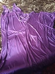 Fasense Women's Satin Plain/Solid Ankle Length Nightwear Set (Pack of 2 ...