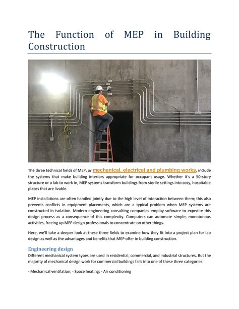 The Function of MEP in Building Construction by nexglobal_ - Issuu
