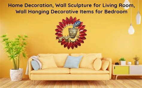 AHN Pranjals House Metal Religious Kanha Playing Flute Wall Hanging 23 ...