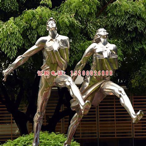 不锈钢镜面跑步 广场人物雕塑-宏通雕塑