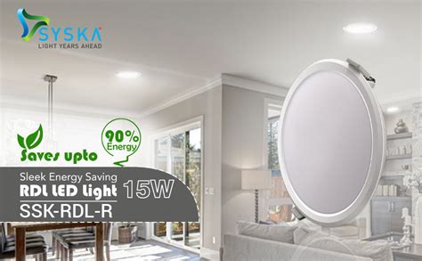 Buy SYSKA (RDL-R-15W 6500K Cool Day Light, Polycarbonate Led Slim ...