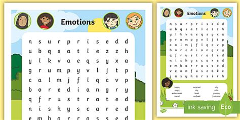 Emotions Word Search