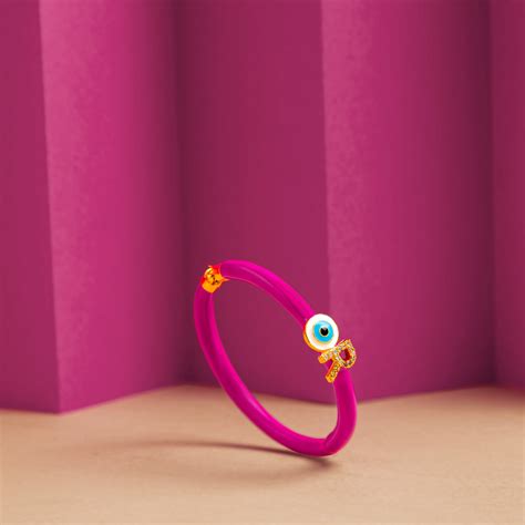 Personalized Evil Eye Strawberry Candy Bracelet – 24K Gold Plated with ...