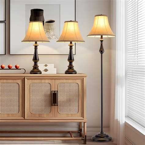 Darby Home Co Lamp Set Of 3 (2 Table Lamps, 1 Floor Lamp), 3 Piece ...